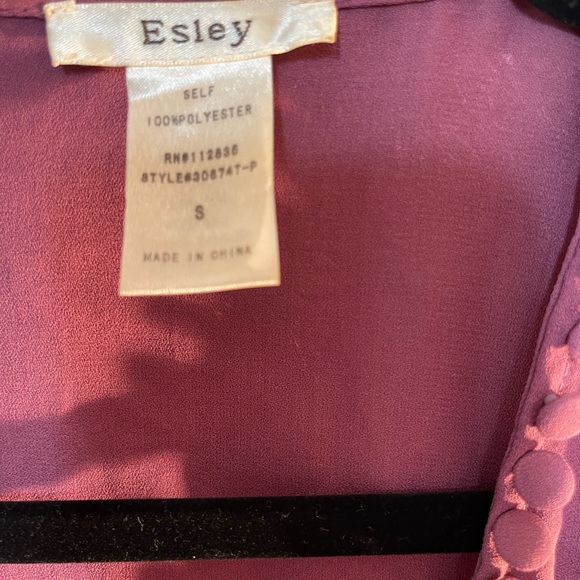 Wrap blouse, plum colored blouse - Picture 6 of 7